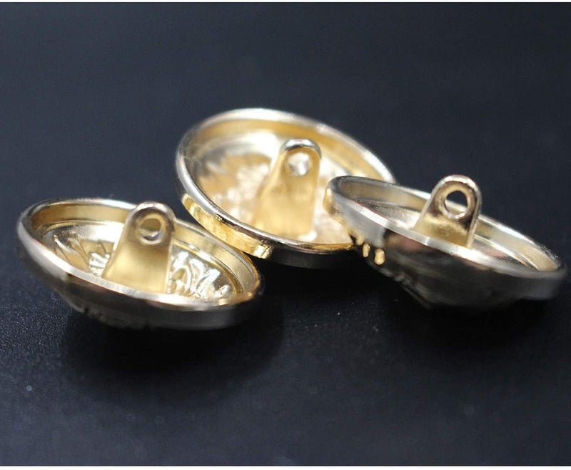 MosBug مجموعة أزرار معدنية عتيقة ذهبية من 14 قطعة - رأس أسد ثلاثي الأبعاد - للبليزر، البدلات، المعاطف الرياضية، الزي الرسمي، الجاكيت 17مم 23مم - Image 3